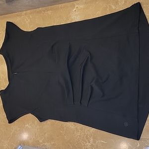 *Athleta black zip front top with back waist pocket, S